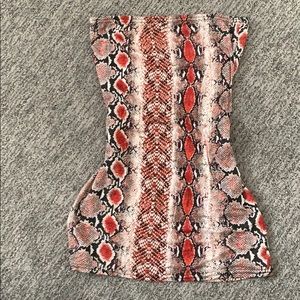 Boohoo snake skin mini dress. Worn once.